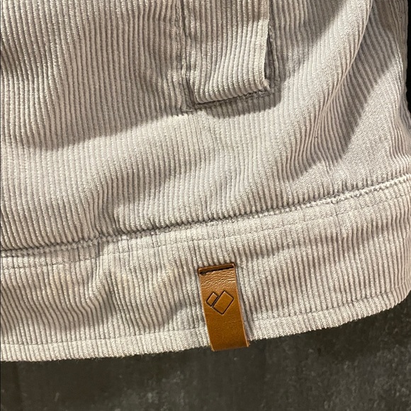 Obermeyer Men's Medium Condor Corduroy Jacket Shale Blue Grey Trucker Bomber - Picture 2 of 16